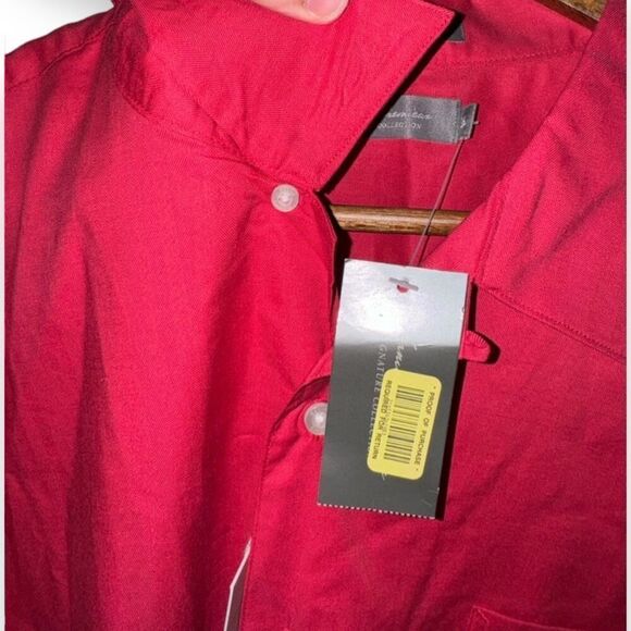 NWT Daniel Cremiux Red S/S Camp Collar Button Up Bowling Shirt Size XL - Picture 8 of 12